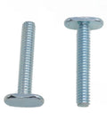 Two T Track Bolts 1/4-20 Threaded T Slot Bolts for Woodworking Fixtures, 1-1/2 Inch Long, galvanized steel, shown on white background