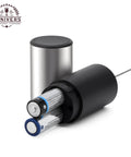 Handheld Electric Milk Frother And Drink Mixer Creates Rich Creamy Foam In Seconds With Stainless Steel Whisk, showing battery compartment.