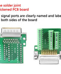 DB26 Breakout Connector Solderless RS232 D Sub 26 Pin Port Terminal Male Adapter with labeled ports and gold plated contacts