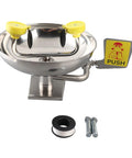 Wall Mounted Emergency Eye Wash Station In 304 Stainless Steel With Double Nozzles And Flip Covers Safety Sign For Lab Factory Office Workplace