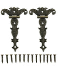 Decorative zinc alloy butt hinge kit with screws; stainless steel self closing reversible door hinge kit 2 pieces for cabinets