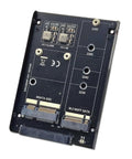 Dead Simple Hella Reliable Dual MSATA NGFF B Plus M Enclosure supports JBOD RAID0 span modes, SATA bracket for drives.