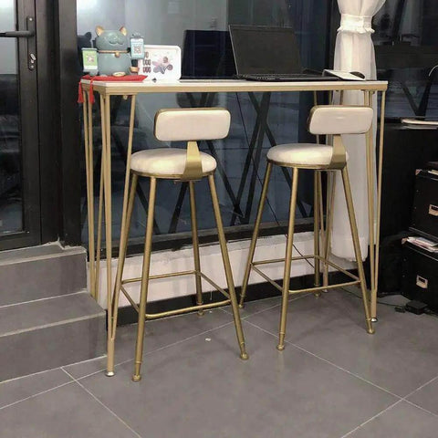 Set of two modern bar stools with Rock Solid X Frame Steel Pipe Table Legs for Coffee Tables and Bars.