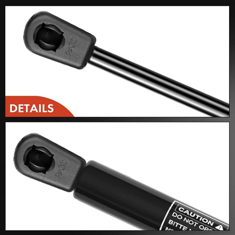 Close-up of rear window lift supports and gas struts replacement kit for Chevy S10 Blazer 1983-1994, showing bolt-on fit details.