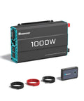 Beefy 1000 Watt Pure Sine Wave Car Power Inverter 12V DC To 120V AC Converter with remote and cables for RV and camping