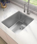 Undermount Single Bowl Kitchen Sink 16x18x8 Inch Dope 18 Gauge 304 Stainless Steel Satin Finish Built Tough Noise Dampening Pads