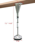 Set Of 6 Bed Frame Slat Support Legs With Steel Construction And Adjustable Height Heavy Duty Bed Feet shown with measurement details