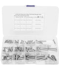 12 Sizes 304 Stainless Steel Flat Head Clevis Pins Assortment Kit With Single Hole Pins in durable plastic box organizer, 96 Pieces