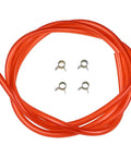 Seven Foot Red Fuel Line Kit With Clamps One Quarter Inch Inner Diameter Three Eighths Inch Outer Diameter For Snowmobile Dirt Bike Quad Motorcycle Go Kart Golf Cart And Other Powersports Engines