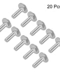 Heavy Duty 304 Stainless Steel Carriage Bolts M6x20mm 20 Pack showing round head and square neck design.