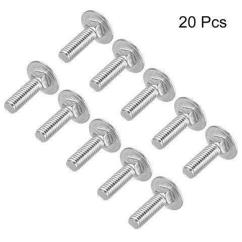 Heavy Duty 304 Stainless Steel Carriage Bolts M6x20mm 20 Pack showing round head and square neck design.