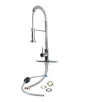 Pull Down Kitchen Faucet With Sprayer Chrome Finish 2 In 1 Stream And Spray Hi Arc Gooseneck Stainless Steel Sink Faucet With Optional Deck Plate Hole Cover