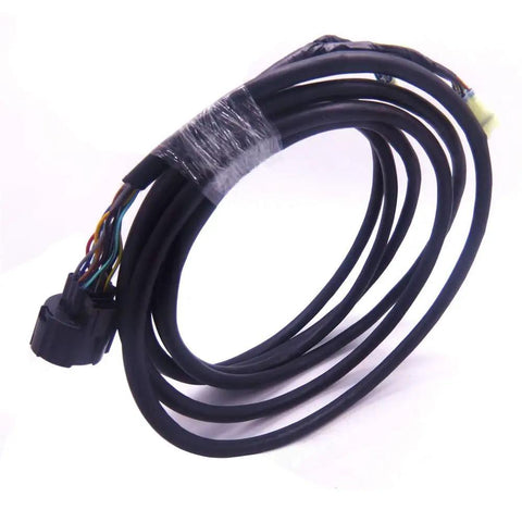 Coiled outboard boat remote control box wiring harness 16.5 ft for Honda Marine engines, visible connectors and wrapped wires