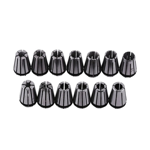 Ultra Precise 15 Pcs ER11 Spring Collet Set For CNC Engraving Milling Lathe With 65Mn Steel Gripping Tools From 1 To 7mm Range, black colets