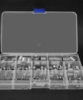 Stainless Steel Wire Thread Insert Kit M3 For Damaged Hole Repair, 120-Piece Tool Set With Storage Box, Durable, High-Performance Thread Formation For Auto, Home, Machinery And Metalworking Projects. clear storage box with M3 stainless steel wire thread inserts