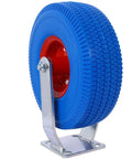 10 Inch Heavy Duty Caster Wheels Set of 4 With 350 Lb Capacity Each, Flat Free PU Rubber Wheels, 360 Degree Swivel and Fixed Plate close-up
