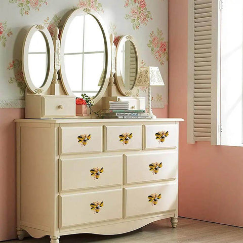 Kick Up Your Home Game With These Sparkling Rhinestone Bee Cabinet Knobs Durable Zinc Alloy Six Piece Furniture Drawer Pulls For Kitchen Bedroom Closet Setup That Truly Look So Fresh on a dresser.