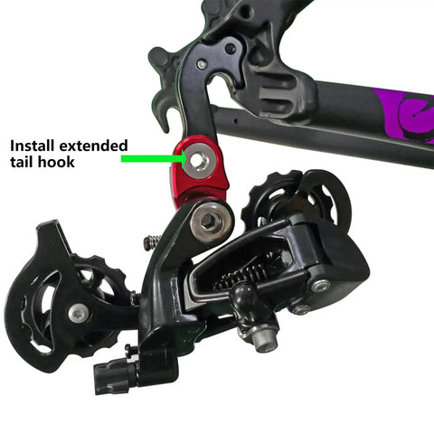 Close-up of 10mm Aluminum Alloy Rear Derailleur Hanger Bolt Tail Hook Screw For Bicycles 13.8mm Length 5mm Hex Install