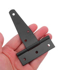 Heavy Duty Outdoor Gate Hinges T Strap Tee Hinge Set For Wooden Fences And Gates With Rust Resistant Finish Built To Last And Easy Mount Hardware For Multiple Gates black metal hinge in hand