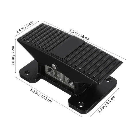 Five Way Three Position Center Closed Pneumatic Foot Pedal Valve With Leak Proof Zinc Alloy Body, NPT air control switch