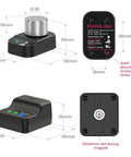 Pro Grade Wireless Z Axis Probe Tool Setter For CNC Router with dimensions, mounting holes, and strong magnet details.