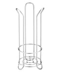 Classico Three Roll Metal Toilet Paper Holder Stand With Slim Hidden Reserve Canister, Silver Finish, Sleek Design