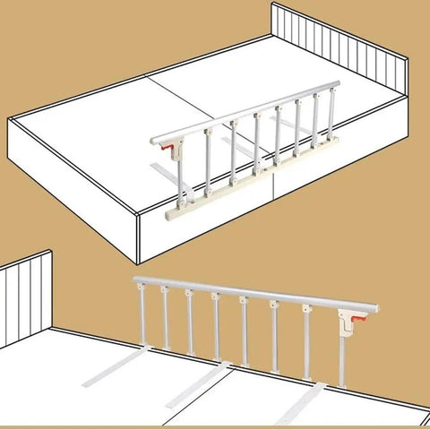 Swing Down Bed Rail For Seniors Guard Safety Bar Aluminum Alloy Foldable Bed Guard For Hospital And Home Care 121x40cm