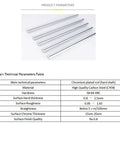 Four Pack 6mm By 300mm Chrome Plated Linear Rods, ideal for CNC, shown on technical parameters table with specifications listed.