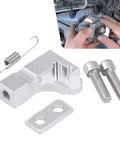 Alloy Intake Manifold Repair Bracket Kit For P2015 Code Bolt On Fix with silver finish for Volkswagen Audi Skoda, shown with bolts and spring