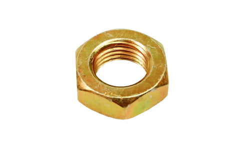 Front Inner Steering Tie Rod End For 1987 1988 Toyota Van 4WD Direct Fit Replacement. Close-up of a golden hex nut.