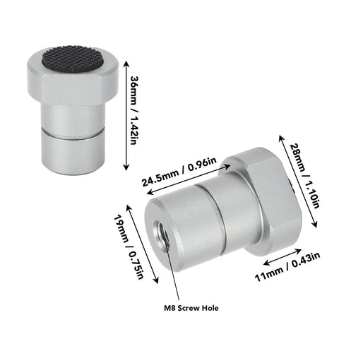 4 Pack 3/4 Inch Bench Dogs For Woodworking, Aluminum Alloy With Anodized Finish, showing dimensions and square contact surface.