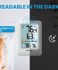 Indoor Outdoor Wireless Thermometer With Ultra Large Bold Display 24 Hour 48 Hour All Time High Low Readings Easy Setup For Nursery Home And Office Temperature Monitoring For The Fam backlit display at night