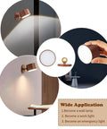 Solid Wood Wall Sconce Lamp With Magnetic 360 Degree Rotation, Cordless Rechargeable LED, Sapele Wood, multiple uses displayed
