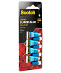 Liquid Super Glue 4 Pack Single Use Tubes 0.17 Oz Each fast drying cyanoacrylate adhesive packaging image