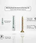 Heavy Duty M5 Drywall Anchors And Screws Kit For Hollow Walls Carbon Steel Wall Anchor Set Product Image