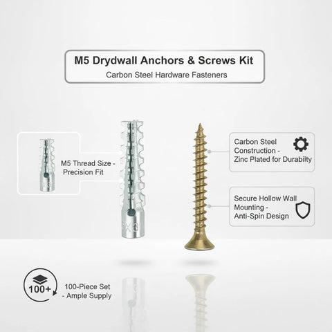 Heavy Duty M5 Drywall Anchors And Screws Kit For Hollow Walls Carbon Steel Wall Anchor Set Product Image