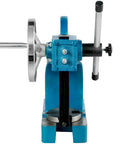 Heavy Duty 2 Ton Manual Arbor Press Desktop Punch Machine With Kickass Cast Iron Frame and Smooth Handwheel front view showing detailed components.