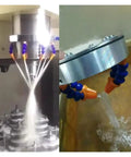 Heavy Duty Spindle Cooling Ring For CNC Machines With Hella Efficient 360 Degree Coolant Spray System at 105 Mm Diameter spraying coolant.