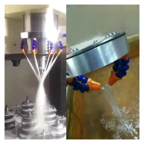 Heavy Duty Spindle Cooling Ring For CNC Machines With Hella Efficient 360 Degree Coolant Spray System at 105 Mm Diameter spraying coolant.