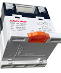 Pro Grade DIN Rail Power Relay 30A 277VAC 30VDC 1NO SPST, 24V DC Coil, LED Indicator, Screw Terminal, TS35 Mount, side view