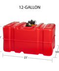Portable 12 Gallon Marine Gas Can With Built In Fuel Gauge And Pick Up Cap 2 Way Vented Cap Easy To Carry Handles EPA And CARB Compliant