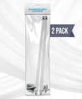 Rock Solid White Swivel Sash Curtain Rods, Adjustable 12 To 20 Inches, Set Of 2 With Nickel End Caps, showing rods and hardware.