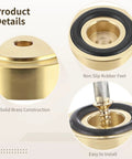 8 Piece Brass Cutting Board Feet With Non Slip Rubber Pads And Mounting Screws For Kitchen Chopping Blocks Furniture