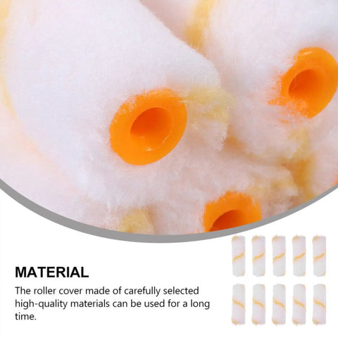 48 Piece Paint Roller Cover Set Big Time Coverage Easy Clean Up Haul Hassle Free Touch Up Painting Supplies For Pipes Walls And Ceilings Lightweight Durable Home Gear close-up of high-quality roller covers with orange ends.