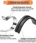 304 stainless steel hose clamp with rubber cushion from 52 Piece Clamp Kit With Rubber Cushions, Stainless Steel Hose Clamps In Six Sizes From 1/4 Inch To 3/4 Inch, Heavy Duty Metal Clamps For Fuel Lines, Water Pipes And Air Tubing, Stored In Compact Organizer Box
