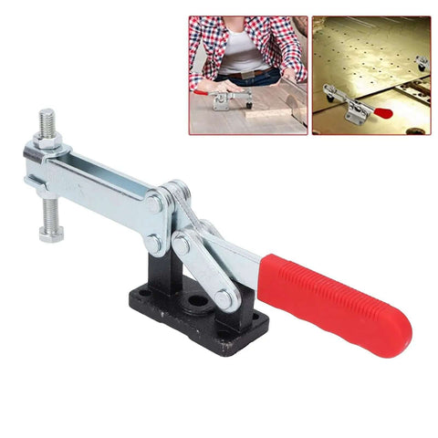Heavy Duty Horizontal Toggle Clamp For Metal Plates And Circuit Boards, 636 Kg Clamp Force, Iron And Plastic Construction