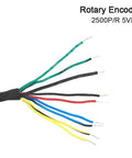 Servo Motor Encoder 2500P R 5V DC EI35E9 2500 Series For CNC AC Servo Motor Driver Kits showing colored wires