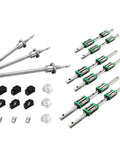 Four Block Linear Rail Kit With SFU1605 Ballscrew 400mm 700mm 1000mm Includes BKBF12 End Support Nut Housing And Coupling For CNC motion