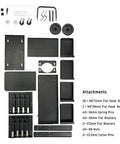 Parts and attachments for Heavy Duty Welder Cart With 2 Tier 4 Drawer Storage, including bolts, washers, wheels, and panels.