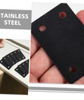 Heavy Duty Stainless Steel Corner Braces Rock Solid Wood Joint Connectors sleek flat mounting plates in hand.